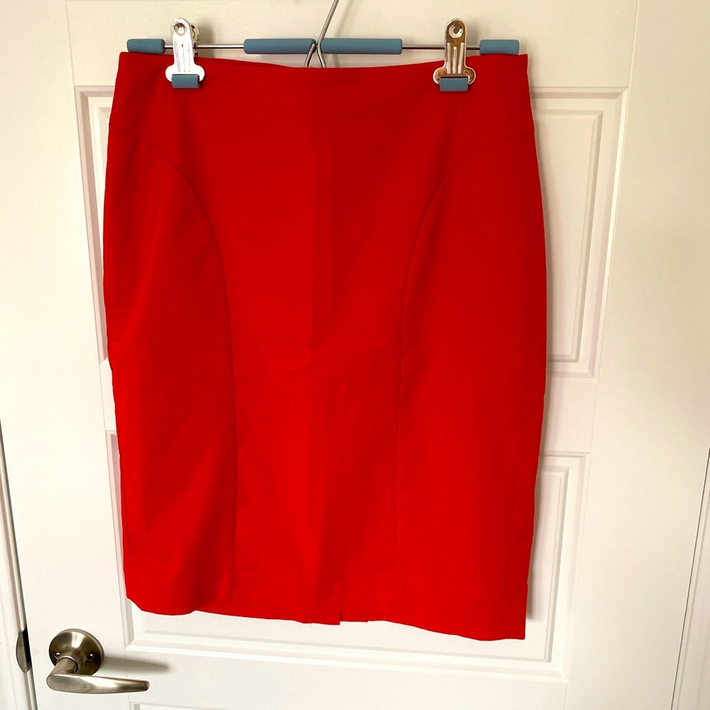 Deep Orange/Leaning Red Pencil Skirt